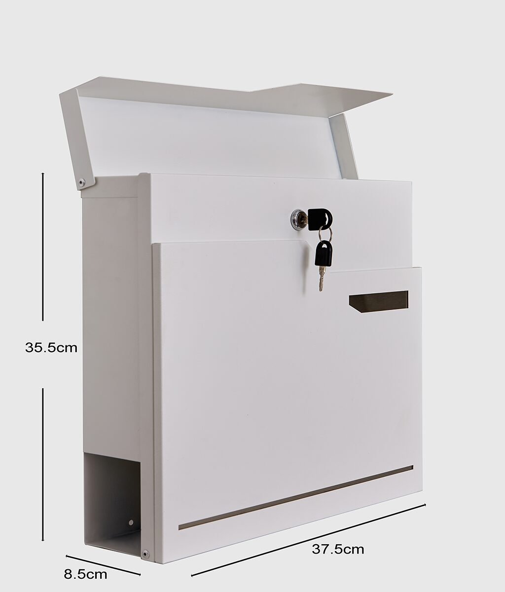 Weatherproof Wall Mounted Mailbox | Secure Sentinel Series White - Image 3