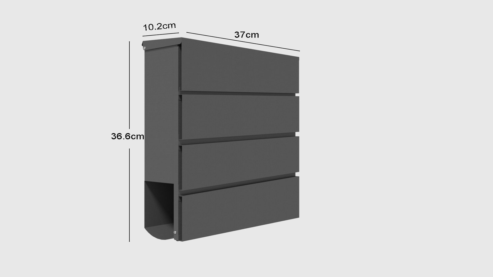 Galvanized Steel Mail Box | Secure Wall-Mounted Storage - Image 3