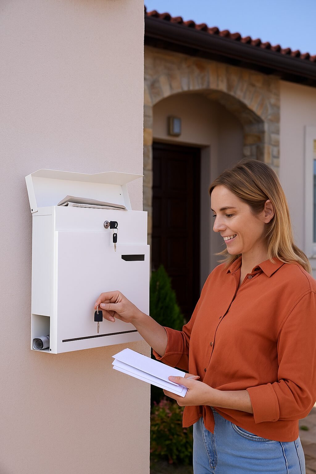 Weatherproof Wall Mounted Mailbox | Secure Sentinel Series White - Image 2