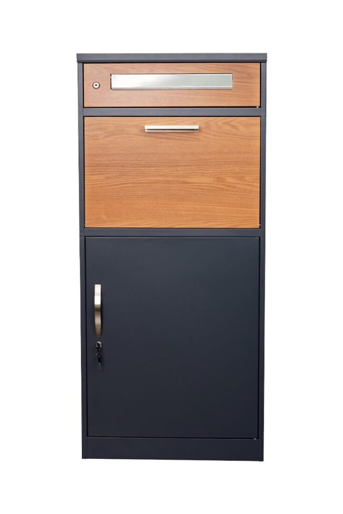 Anti-theft outdoor parcel drop box made of galvanized steel