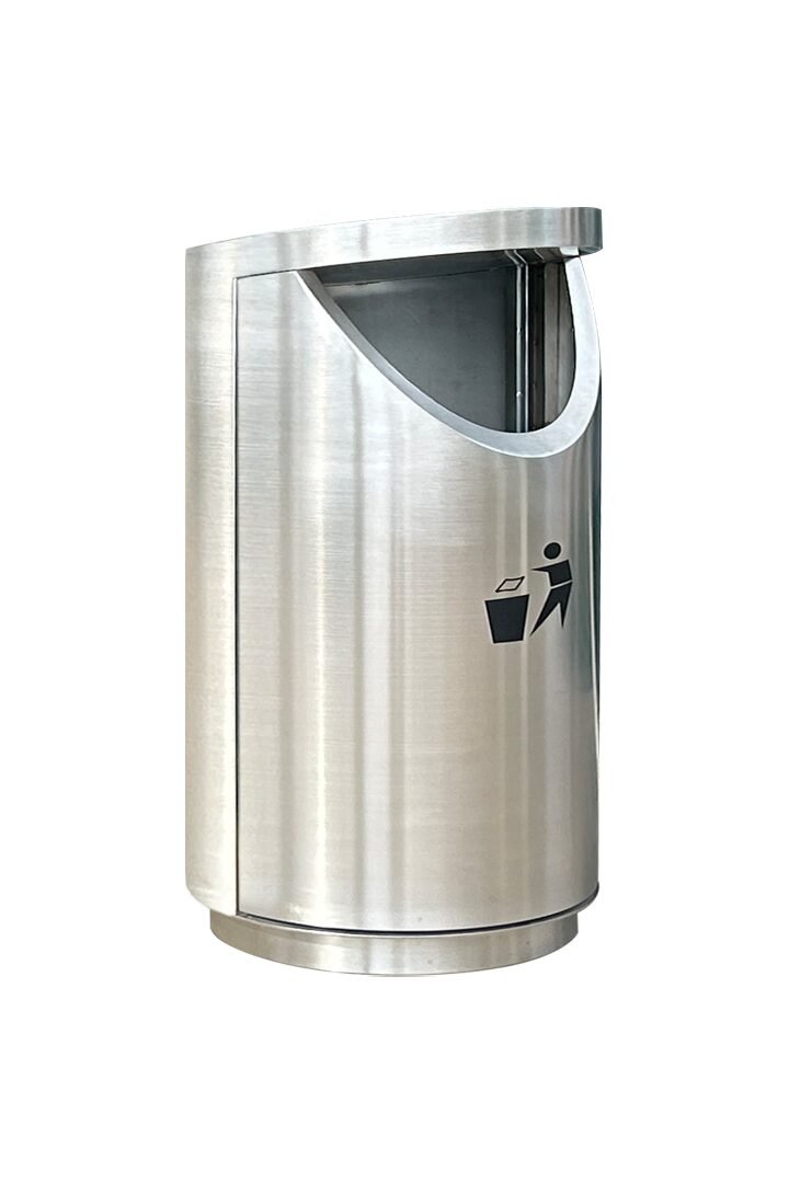 AGL-ILR80A perforated stainless steel indoor garbage bin with a top-entry opening.
