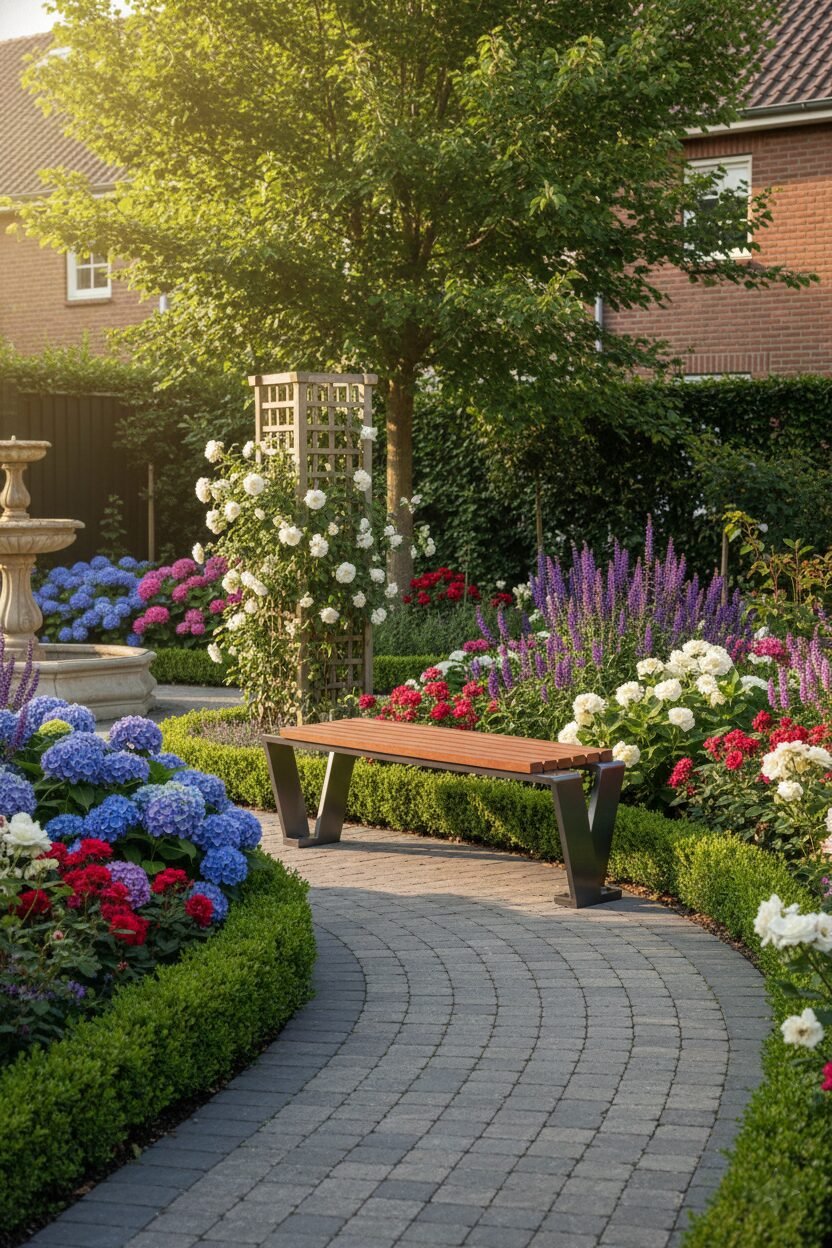 Backless Outdoor WPC Bench | Stainless Steel Garden Seating - Image 2