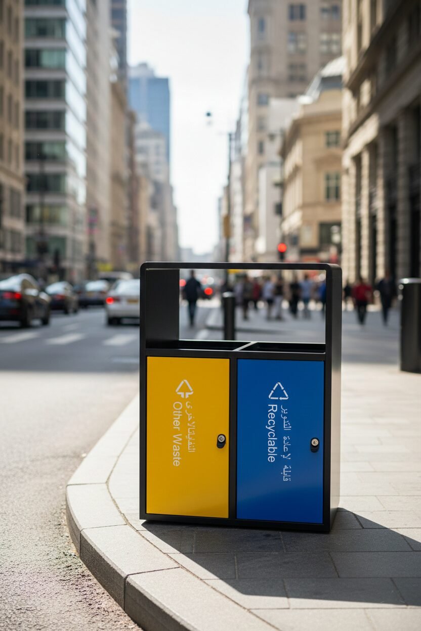 Heavy-Duty Outdoor Recycling Bin for Public Spaces | LR326 - Image 2