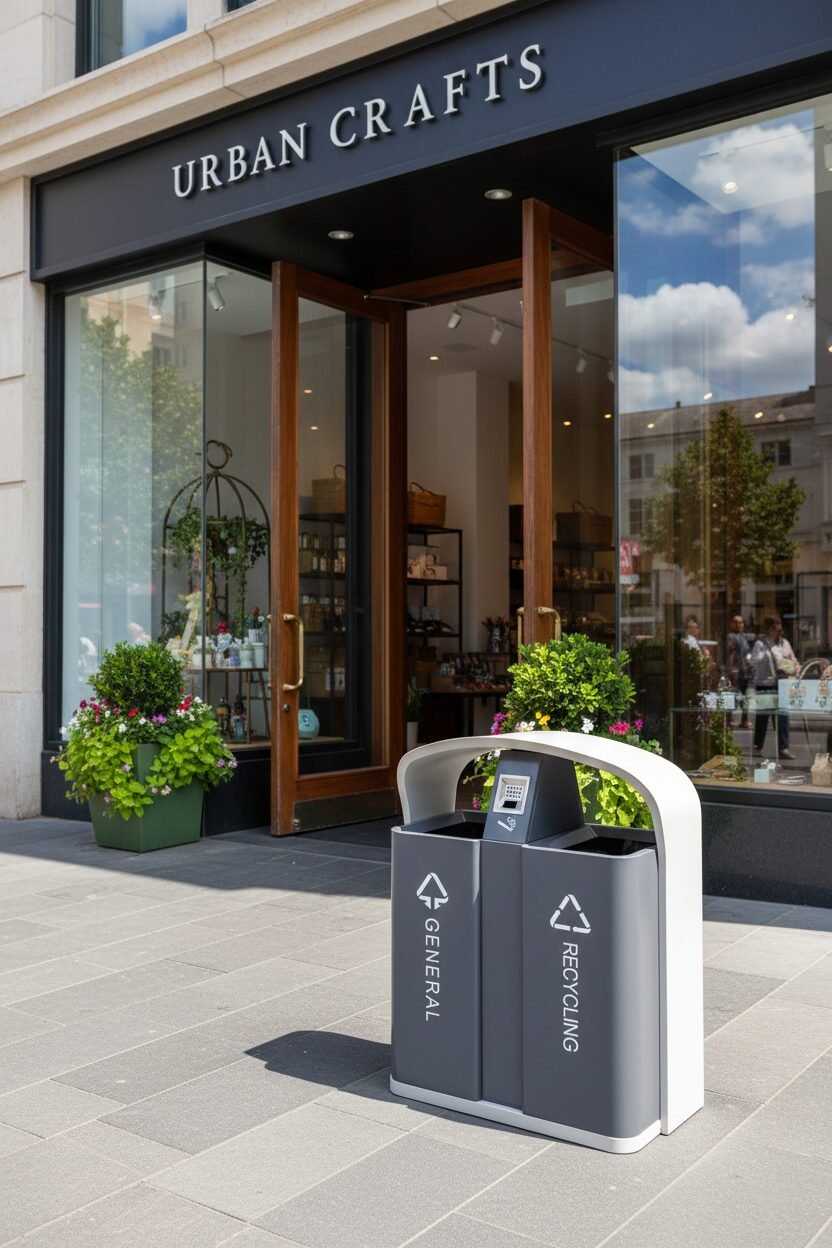 Outdoor Garbage Trash Can | Litter Receptacle 383 - Image 4