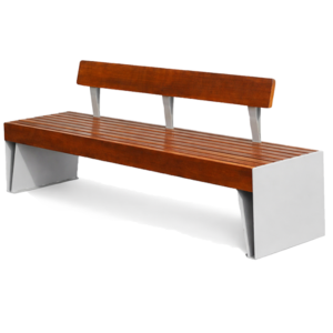 A black Architectural Outdoor Bench with a decorative laser-cut pattern and ergonomic frame.