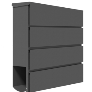 A high-security Galvanized Steel Mail Box in Anthracite Black with a waterproof newspaper holder.