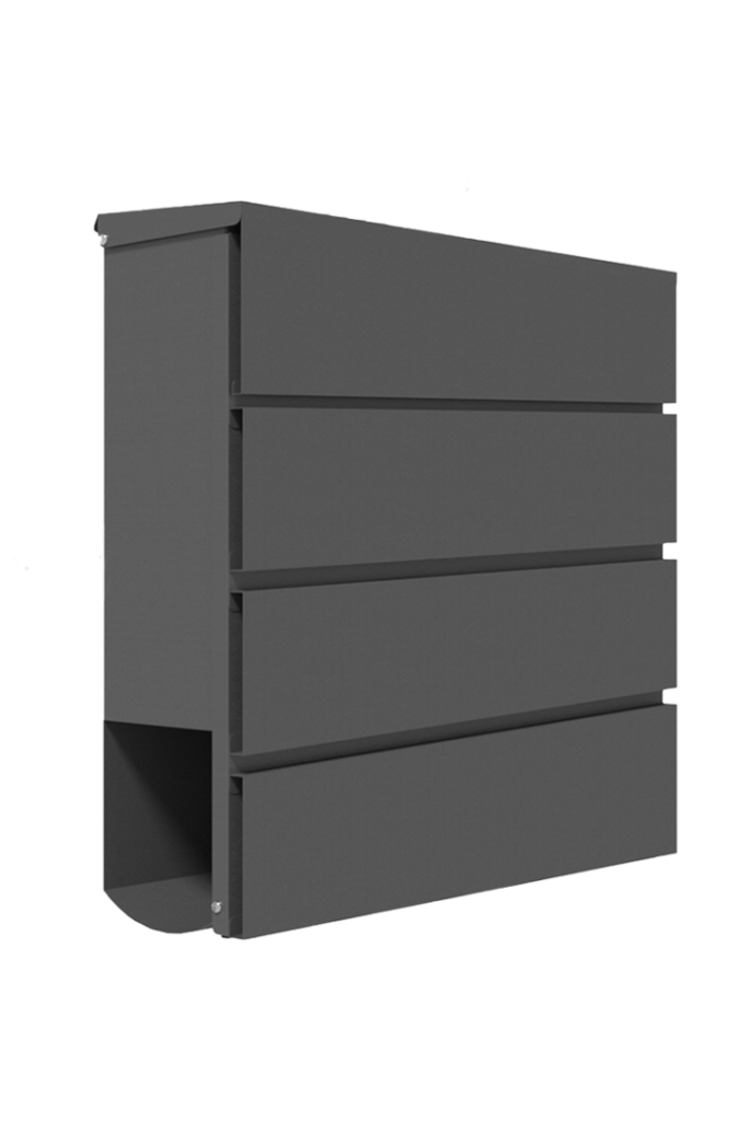 A high-security Galvanized Steel Mail Box in Anthracite Black with a waterproof newspaper holder.